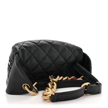 Chanel Lambskin Quilted Linked In Waist Bag Black 3 of 10