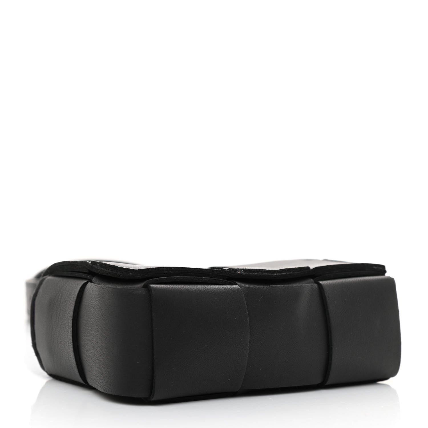 Bottega Veneta Lambskin Maxi Intrecciato Extra Mini Cassette Crossbody Bag Black 4 of 8