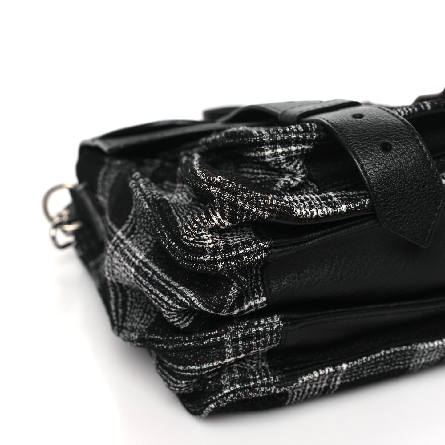 Tweed Medium PS1 Satchel Black White