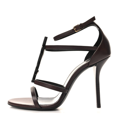 Saint Laurent Calfskin Cassandra 100 Sandals 38.5 Moro 1 of 9