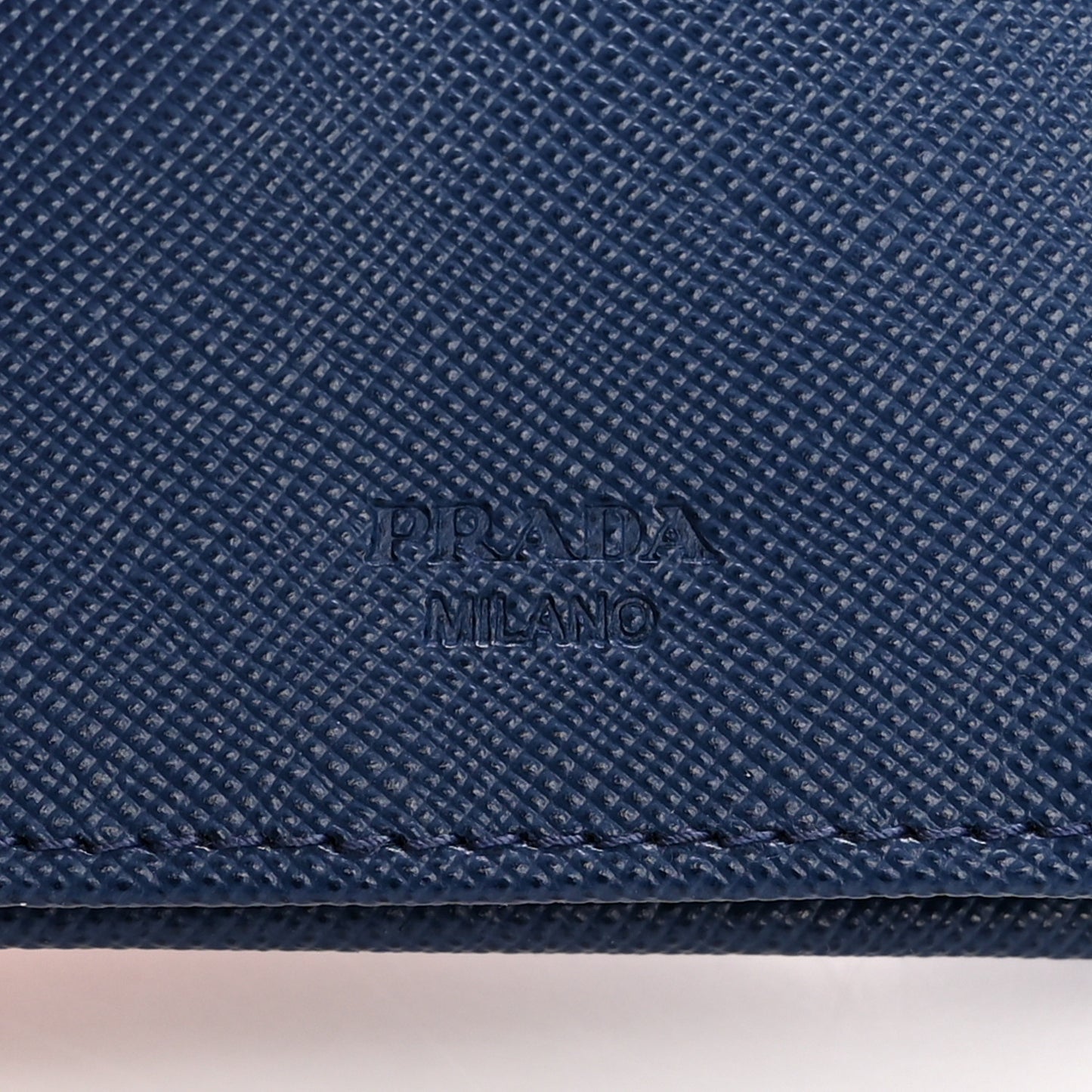 Saffiano Metal French Flap Compact Wallet Bluette