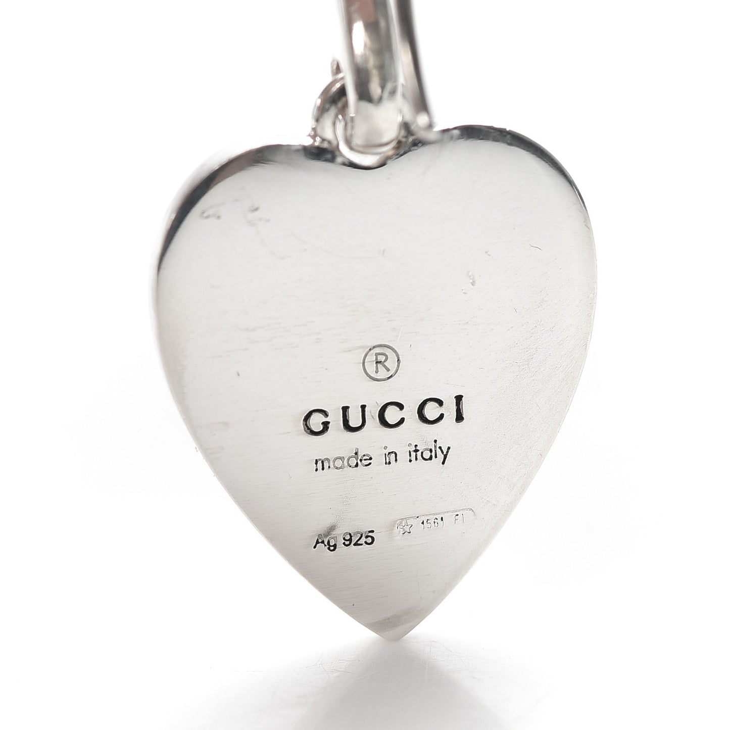 Sterling Silver GucciGhost Heart Drop Earrings