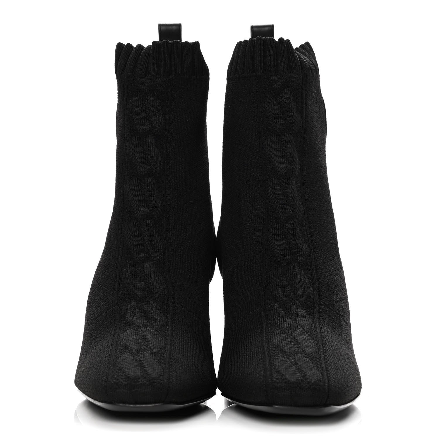 Hermes Knit Calfskin Volver Ankle Boots 37.5 Black 2 of 12