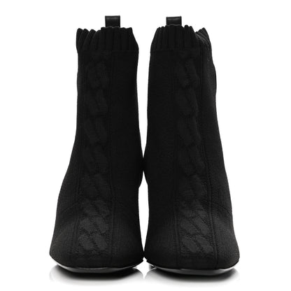 Hermes Knit Calfskin Volver Ankle Boots 37.5 Black 2 of 12