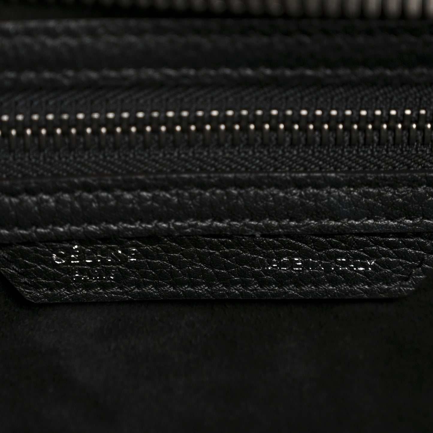 Drummed Calfskin Micro Luggage Black