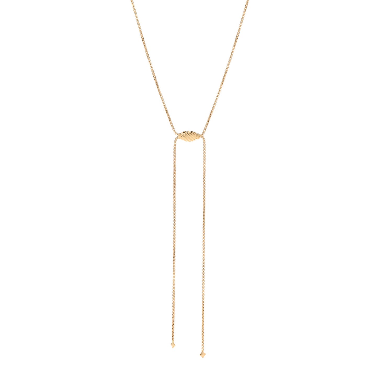 18K Yellow Gold 1.7mm Box Chain Slider Necklace 36"