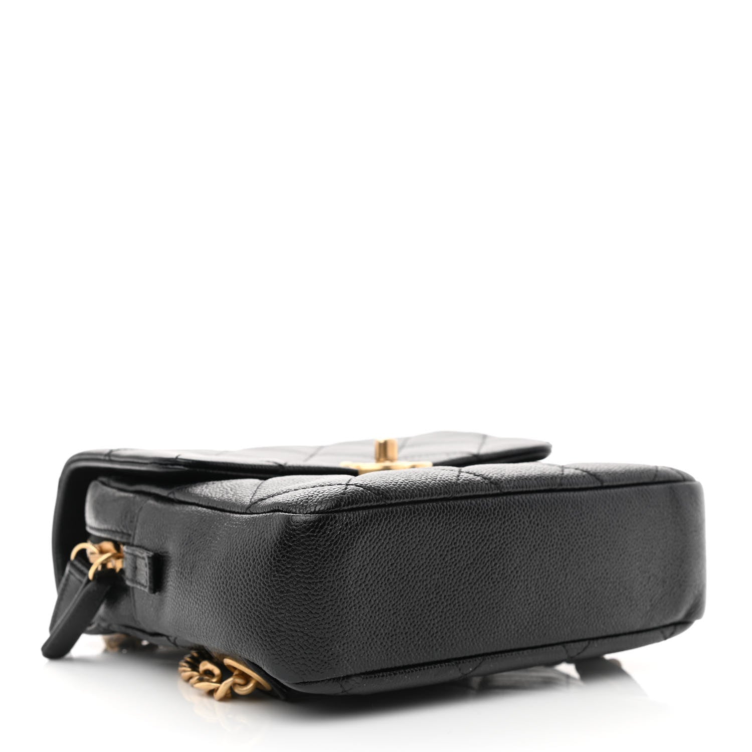 Chanel Shiny Caviar Quilted Chain Melody Backpack Black 4 of 10