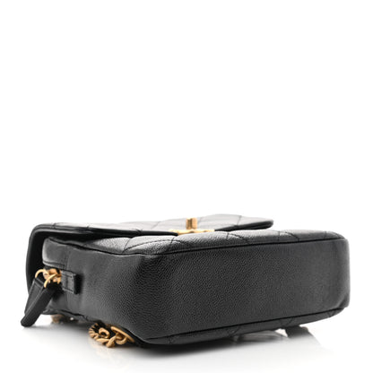 Chanel Shiny Caviar Quilted Chain Melody Backpack Black 4 of 10