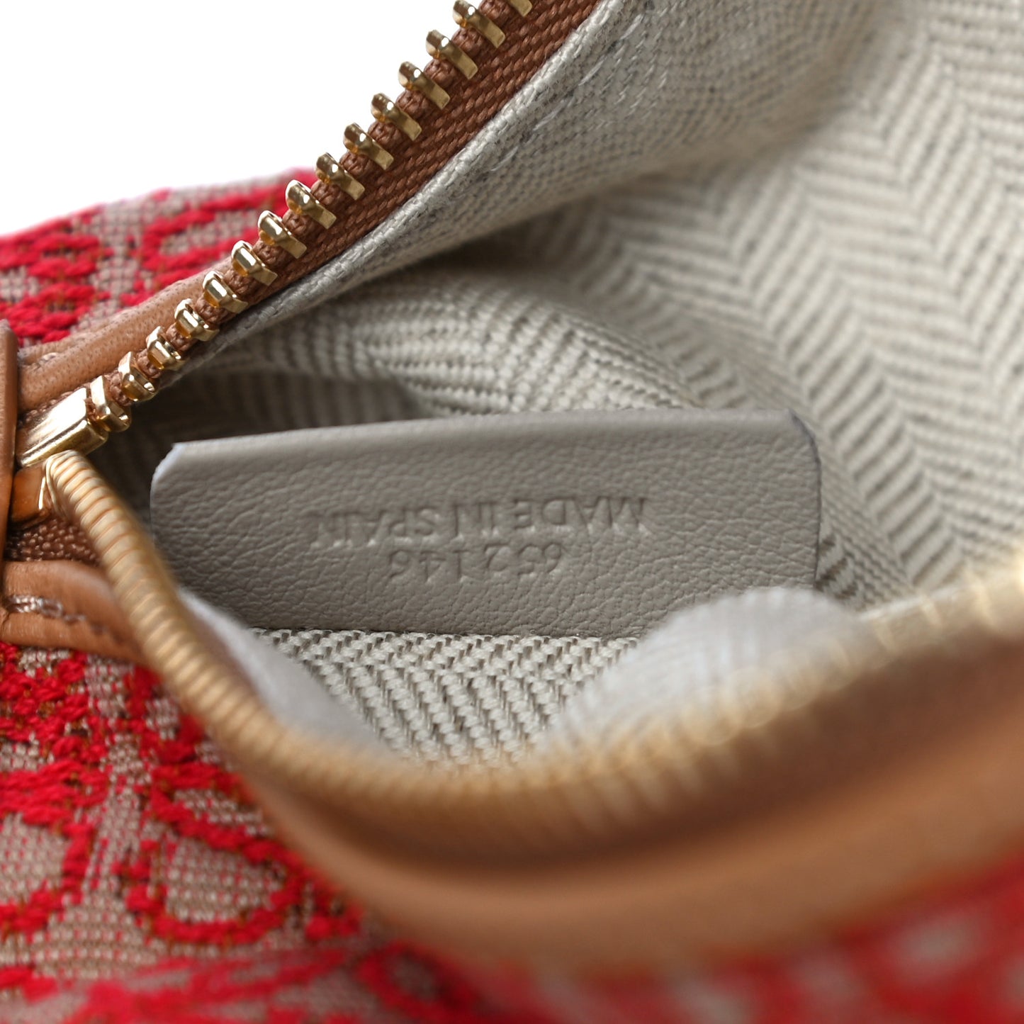Jacquard Anagram Calfskin Small Cubi Bag Red Warm Desert