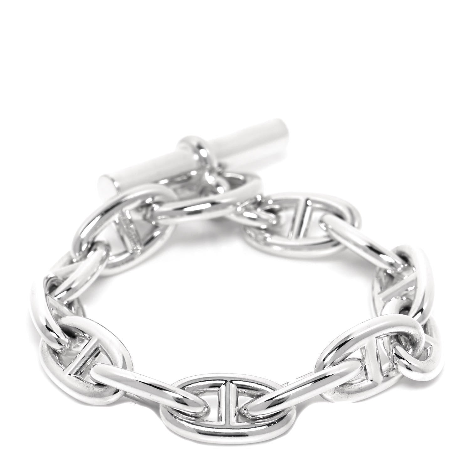 Hermes Sterling Silver GM Chaine D'Ancre Bracelet 12 1 of 4