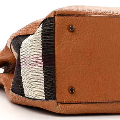 Burberry Grainy Calfskin House Check Medium Maidstone Saddle Brown 9 of 10