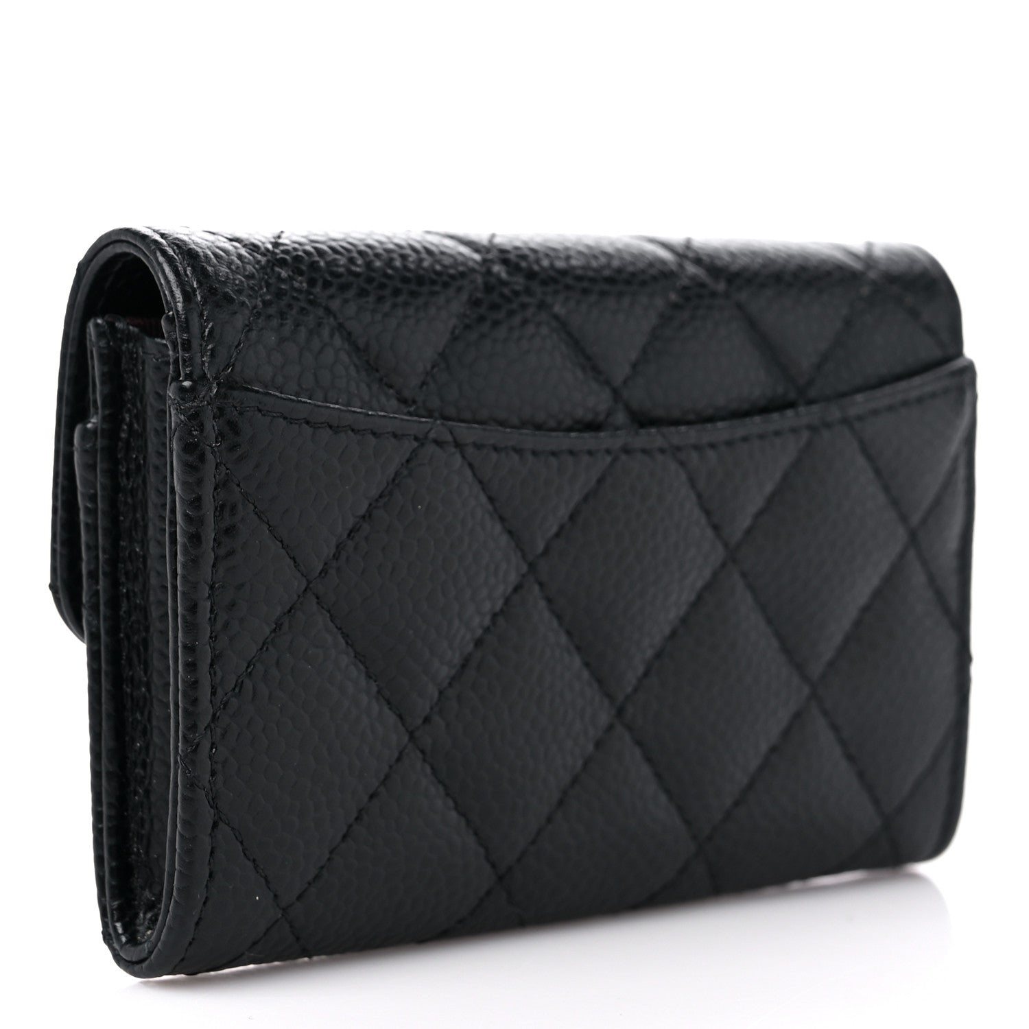 Chanel Caviar Quilted Flap Card Holder Wallet Black 3 of 12