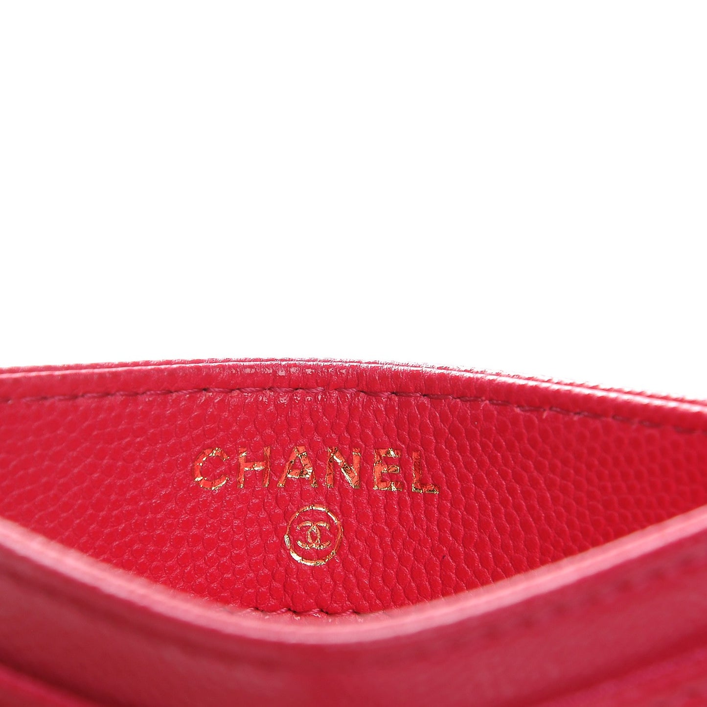 Caviar Camellia Embossed Card Holder Fuchsia