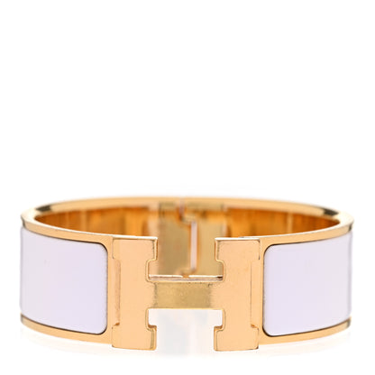 Hermes Enamel Wide Clic Clac H Bracelet GM White 1 of 5