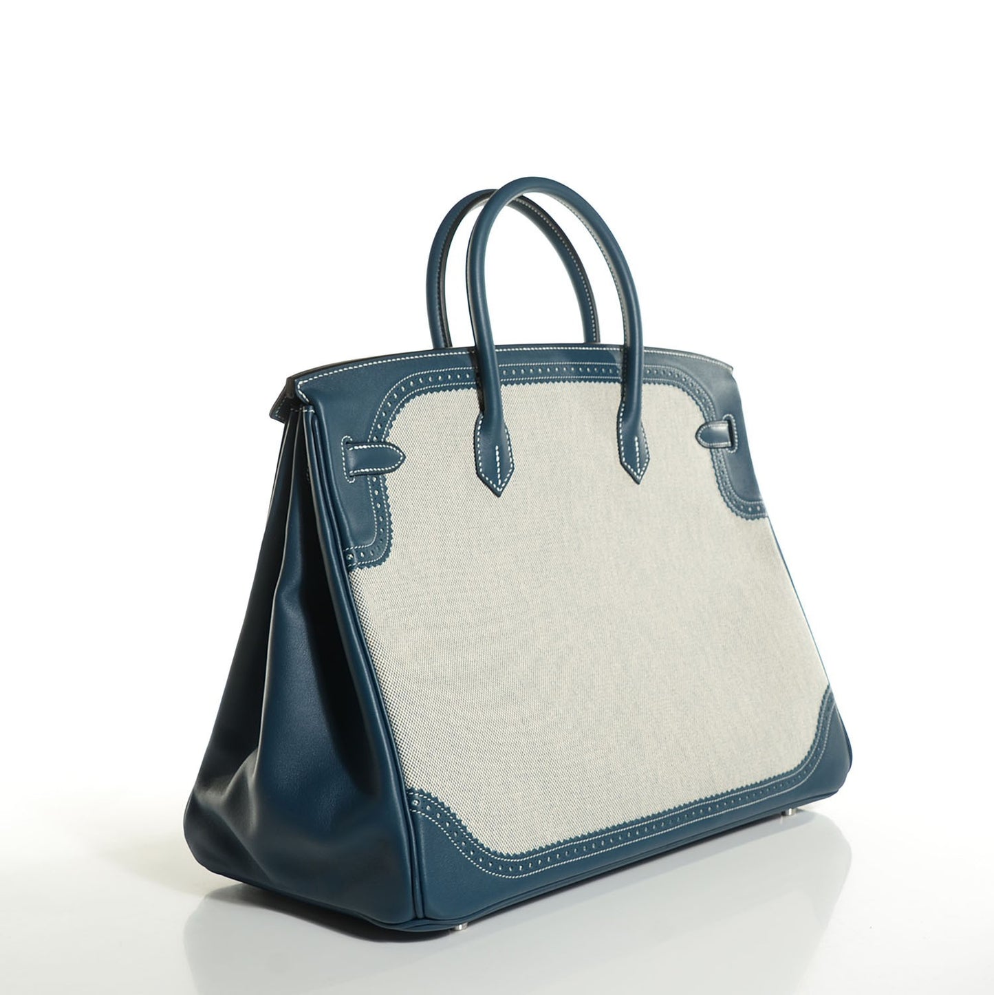 Swift Toile Ghillies Birkin 40 Bleu De Prusse