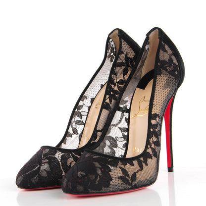 Christian Louboutin Lace Dorissima 100 Pumps 36 Black 3 of 6