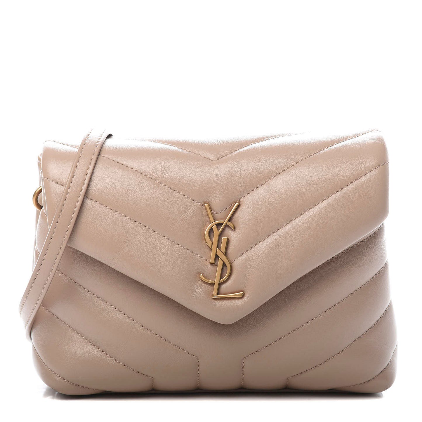 Calfskin Y Quilted Monogram Toy Loulou Crossbody Bag Dark Beige
