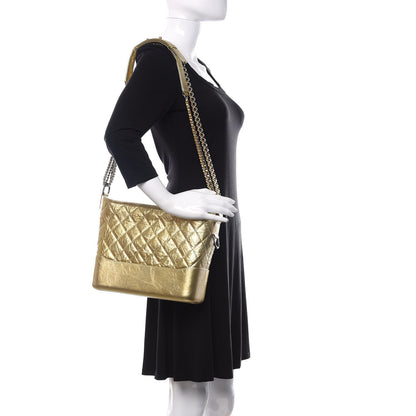 Chanel Metallic Aged Calfskin Quilted Medium Gabrielle Gold 2 of 10