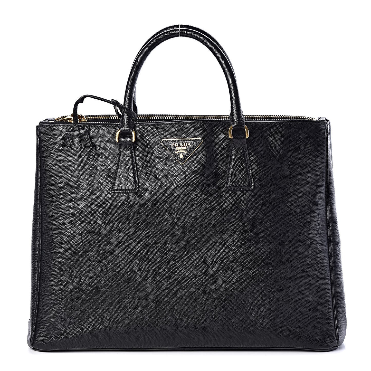Saffiano Large Galleria Double Zip Tote Black