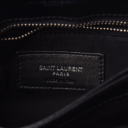 Saint Laurent Calfskin Y Quilted Monogram Toy Loulou Crossbody Bag Black 6 of 9