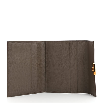 Hermes Epsom Clic Mini Card Holder Etain 5 of 7