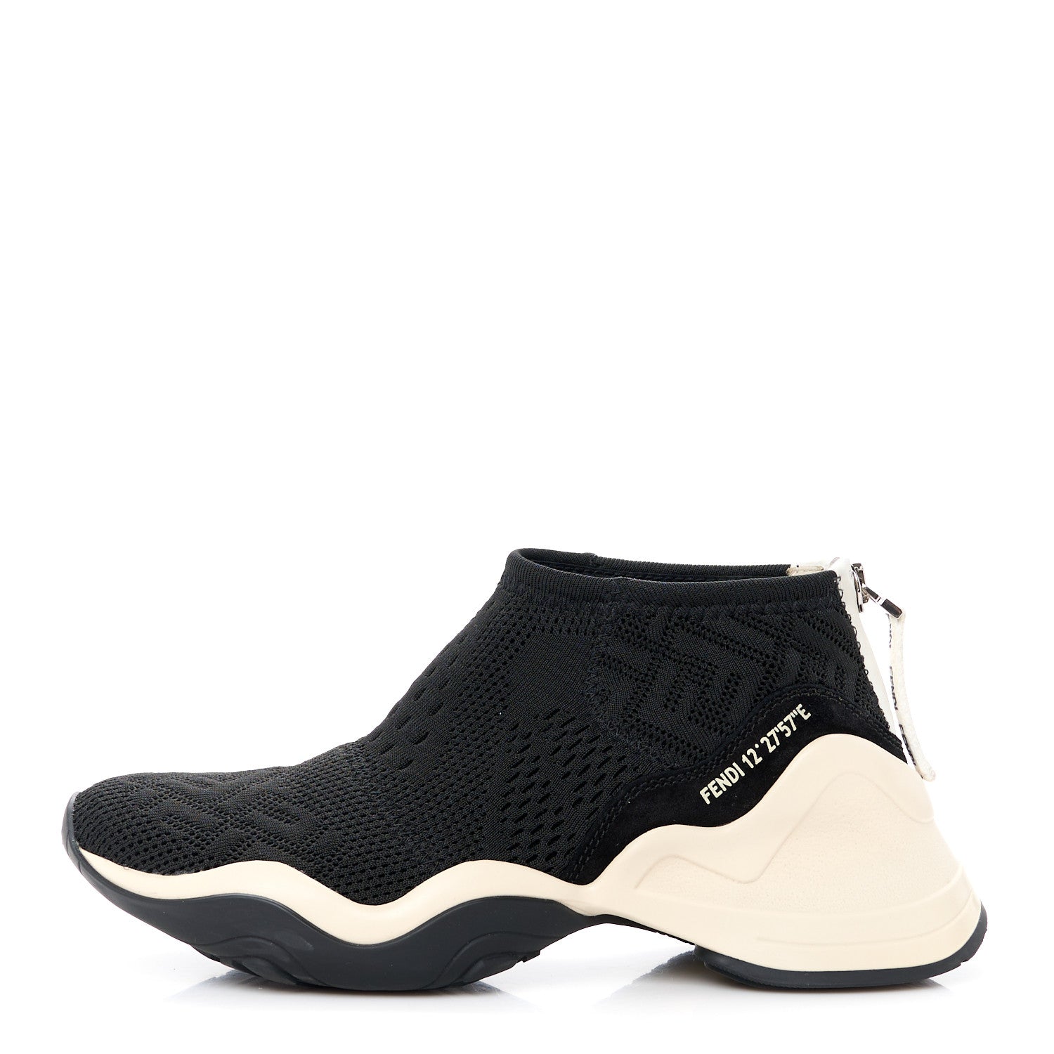 Fendi Technical 3D Mesh Womens FFluid Zip Up Sneakers Black 1 of 8
