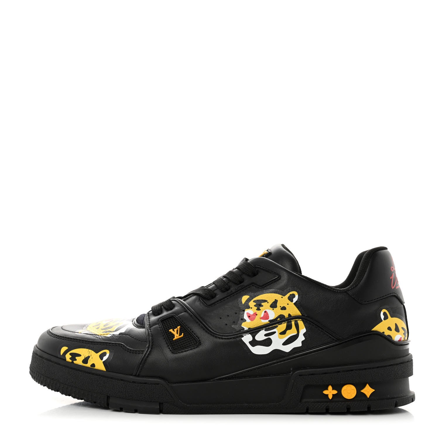 Louis Vuitton x NIGO Calfskin Printed LV Trainer Sneaker 9 Black 1 of 8