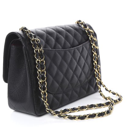 Chanel Caviar Quilted Jumbo Double Flap Black 2 of 9