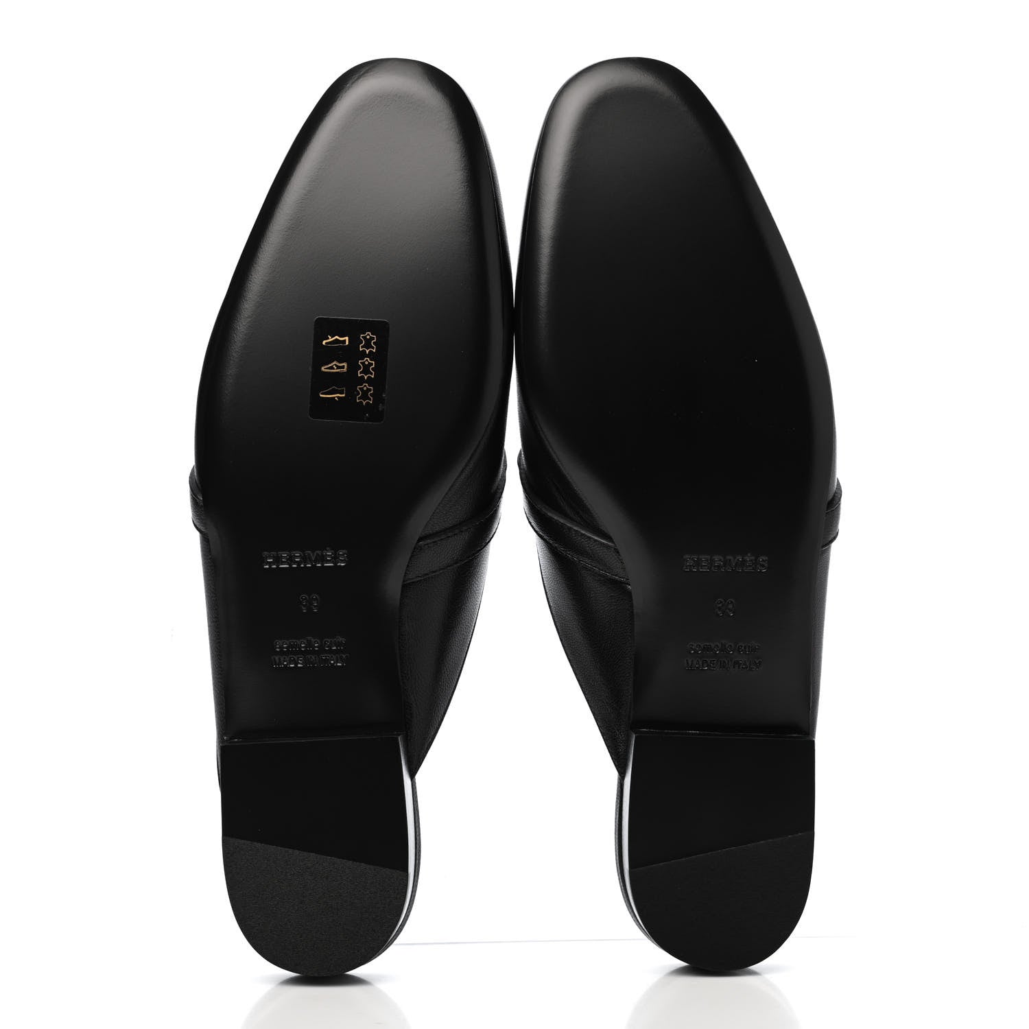 Hermes Goatskin Oz Mules 39 Black 4 of 4