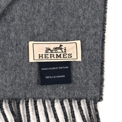 Hermes Cashmere Fringe Double Face Stole Anthracite 3 of 3
