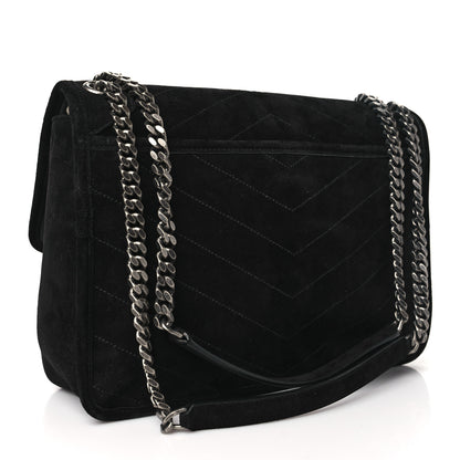 Saint Laurent Suede Monogram Medium Niki Chain Satchel Black 3 of 10