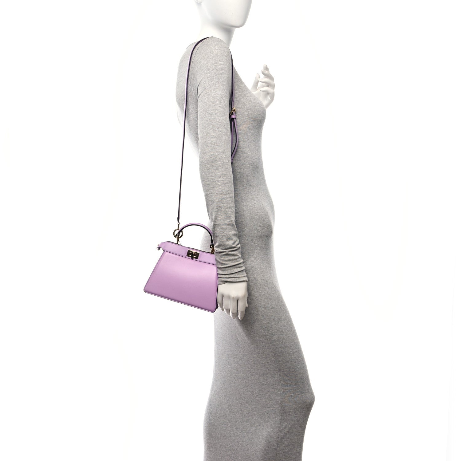 Fendi Shiny Nappa Petite Peekaboo I SEE U Satchel Violetta 2 of 11