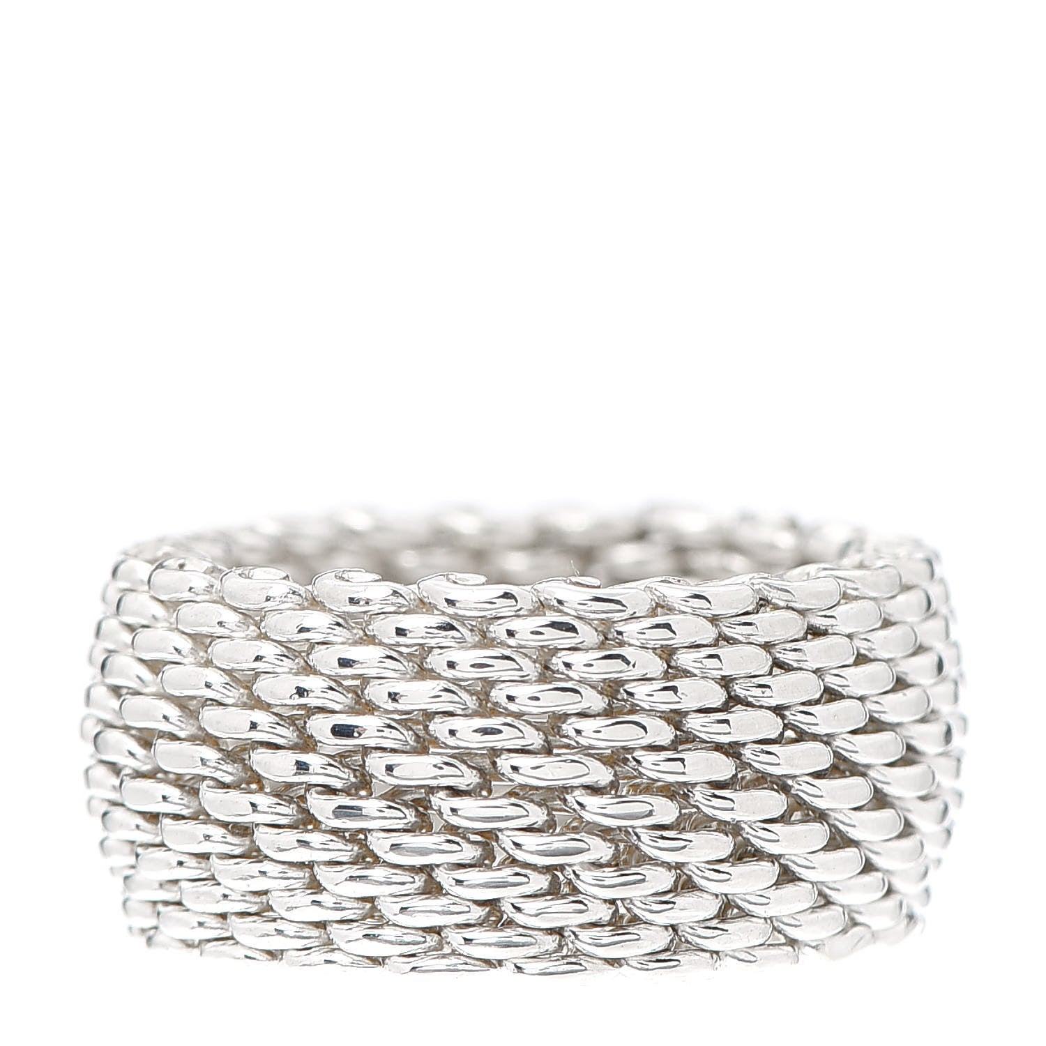Tiffany Sterling Silver Somerset Mesh Ring 53 6.5 1 of 4