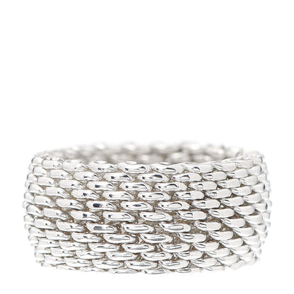 Tiffany Sterling Silver Somerset Mesh Ring 53 6.5 1 of 4