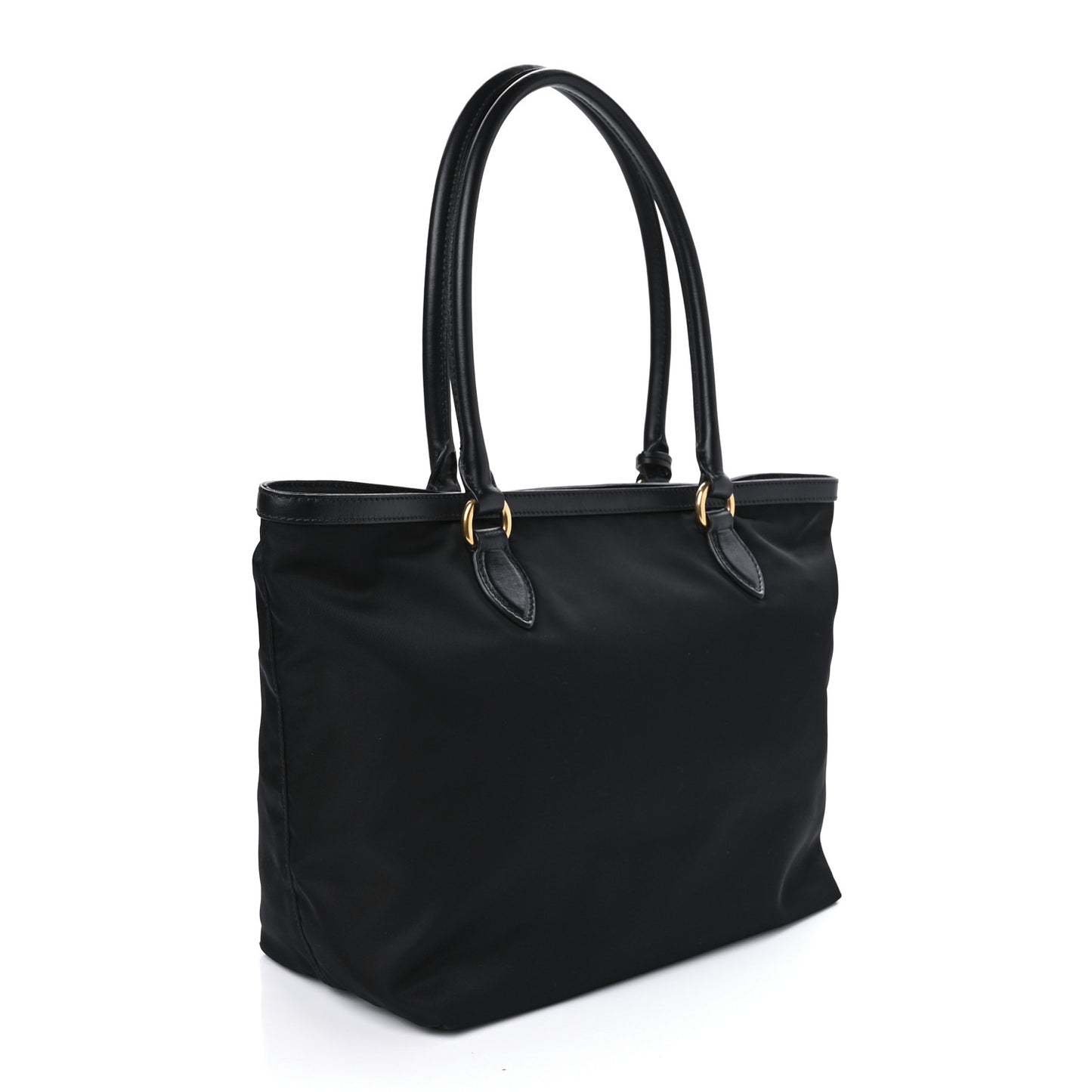 Tessuto Nylon Soft Calf Shopping Tote Black