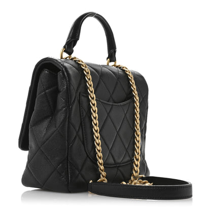 Chanel Caviar Quilted Small Top Handle Flap Black 3 of 11