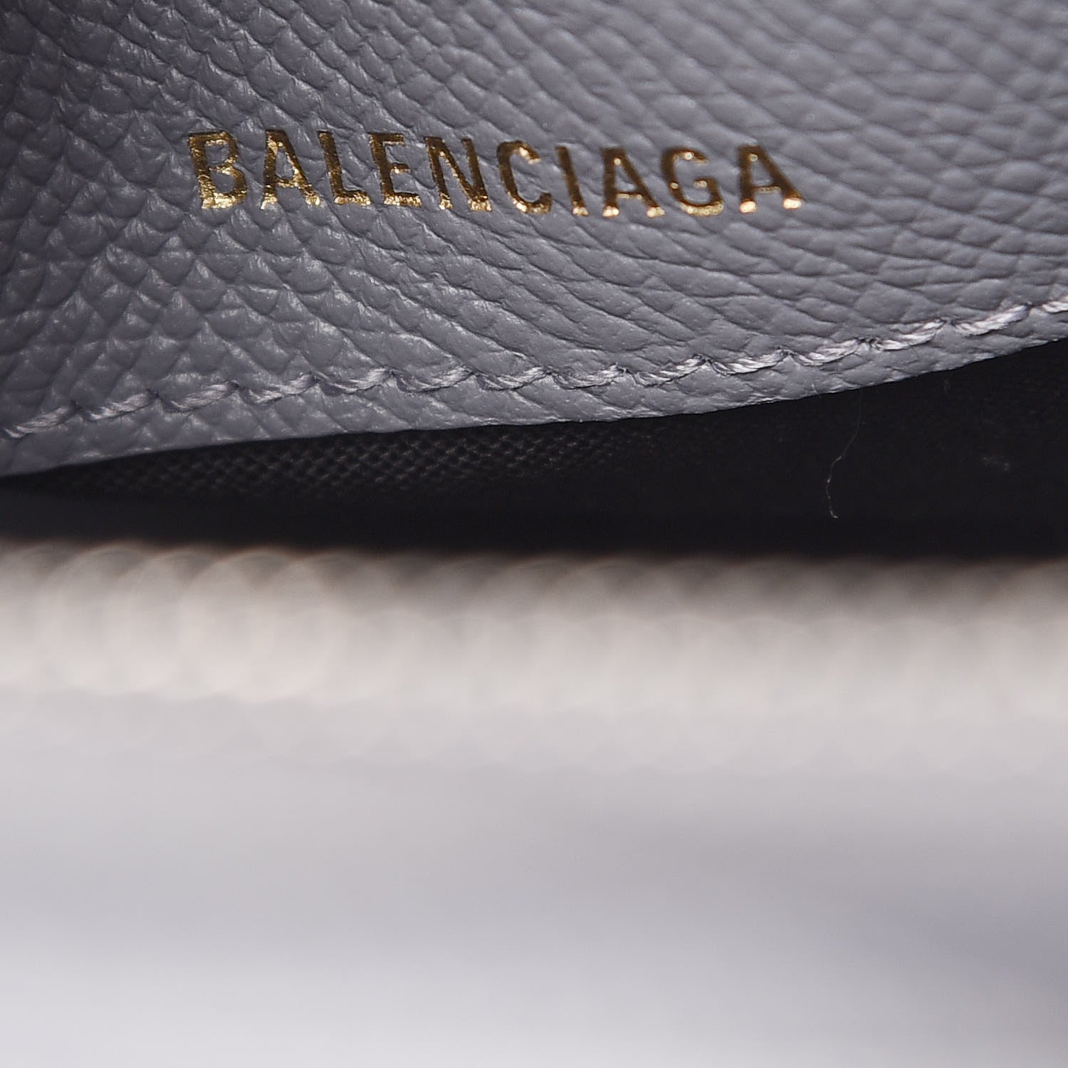 Balenciaga Signature Grained Calfskin Logo S Ville Top Handle Bag Gris Perle Fonce White 8 of 11