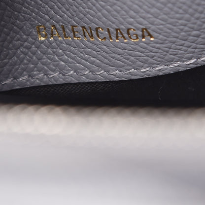 Balenciaga Signature Grained Calfskin Logo S Ville Top Handle Bag Gris Perle Fonce White 8 of 11