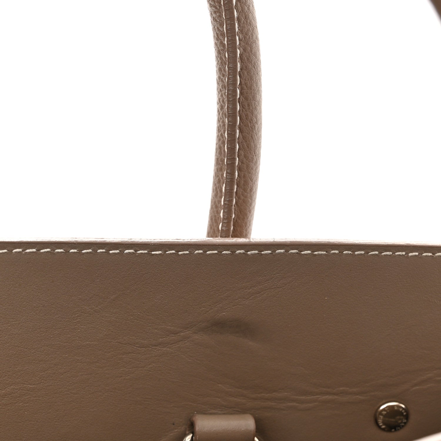 Saint Laurent Grained Calfskin Topstitch Small Classic Sac De Jour Taupe 15 of 17