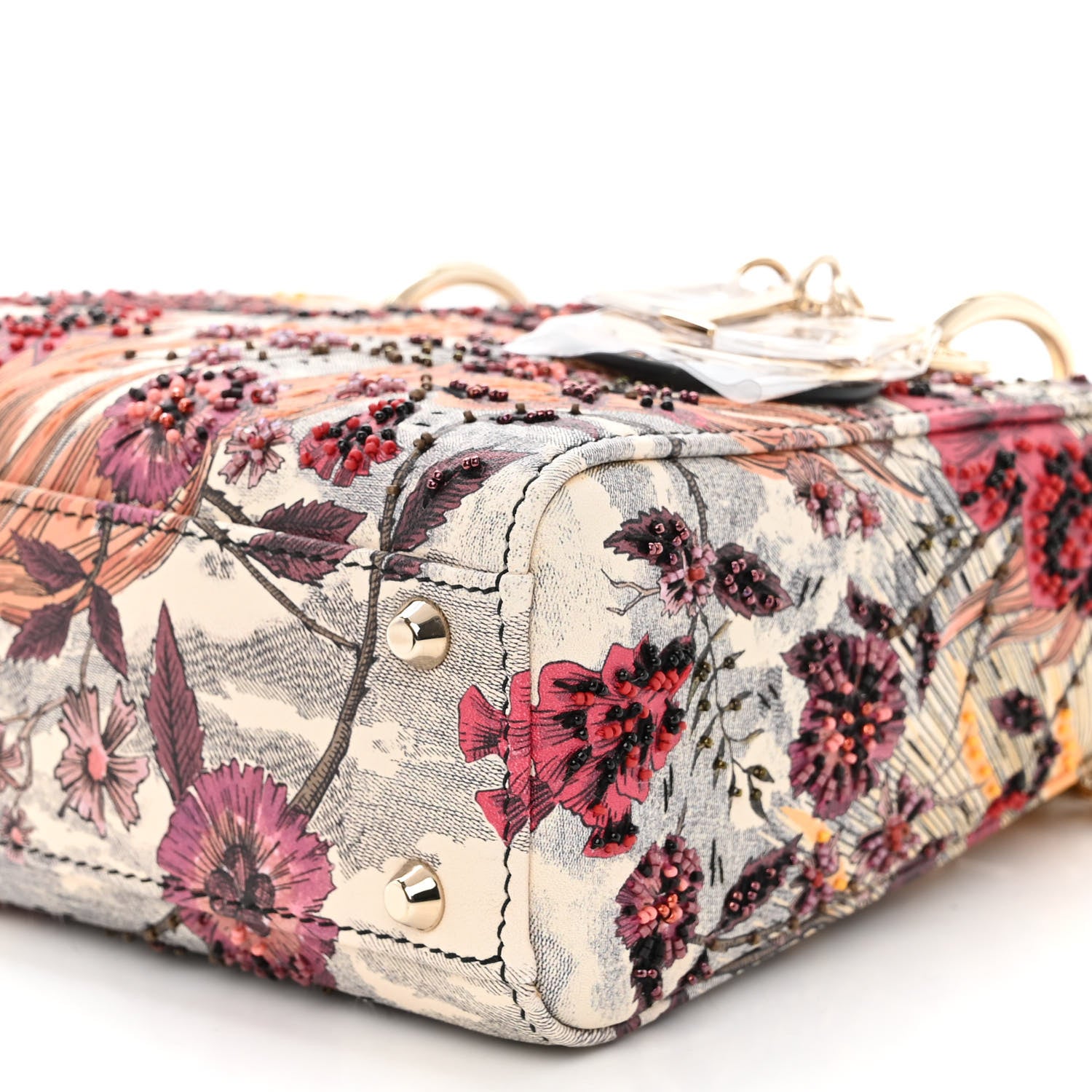 Christian Dior Embroidered Phoenix Mini Lady Dior Red Multicolor