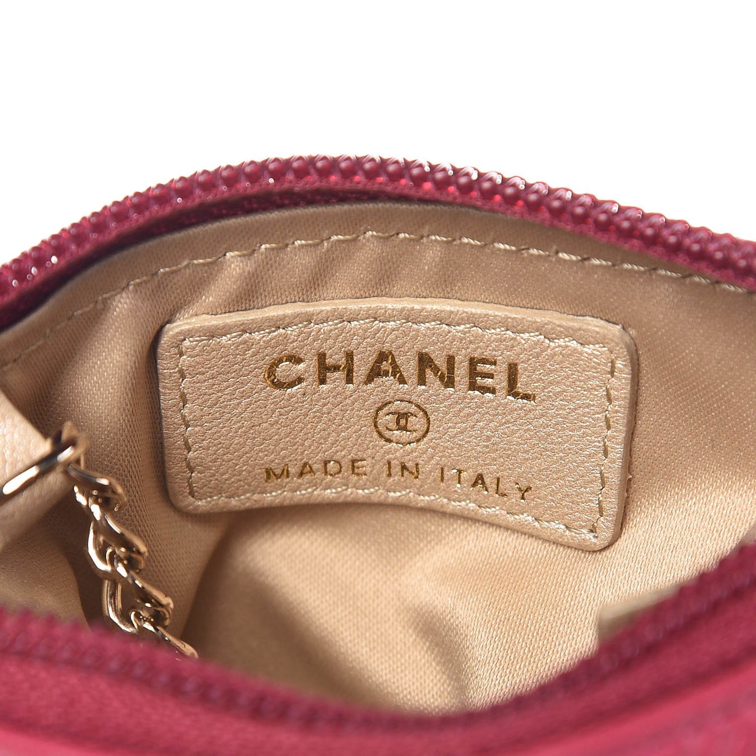 Chanel Lambskin Camellia Embossed Key Holder Case Fuchsia 6 of 9