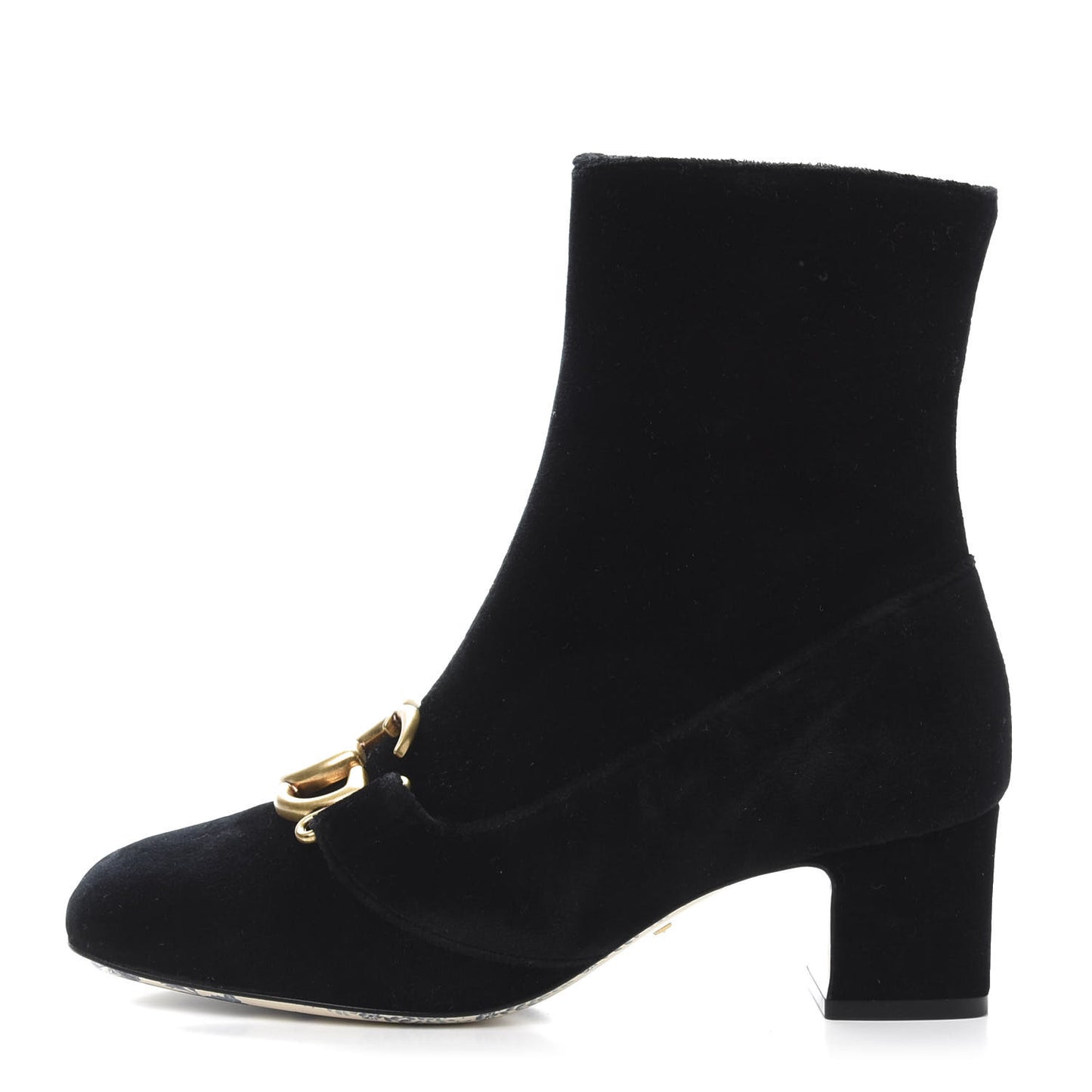 Softy Velvet Malaga Kid GG Victoire 55mm Ankle Boots 36 Black