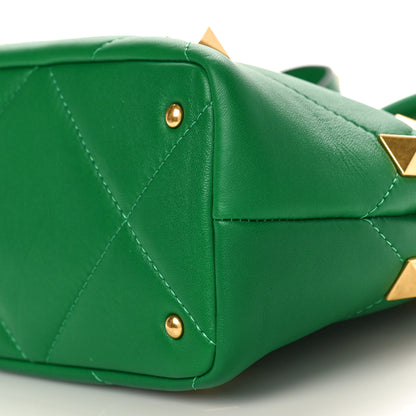 Valentino Garavani Nappa Small Roman Stud The Handle Bag Gea Green 10 of 10