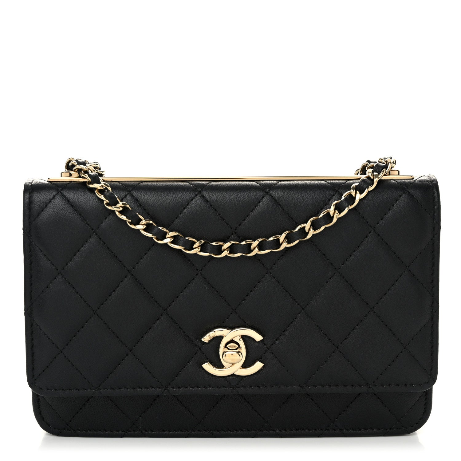 Chanel Lambskin Quilted Trendy CC Wallet On Chain WOC Black 1 of 12