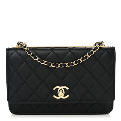 Chanel Lambskin Quilted Trendy CC Wallet On Chain WOC Black 1 of 12