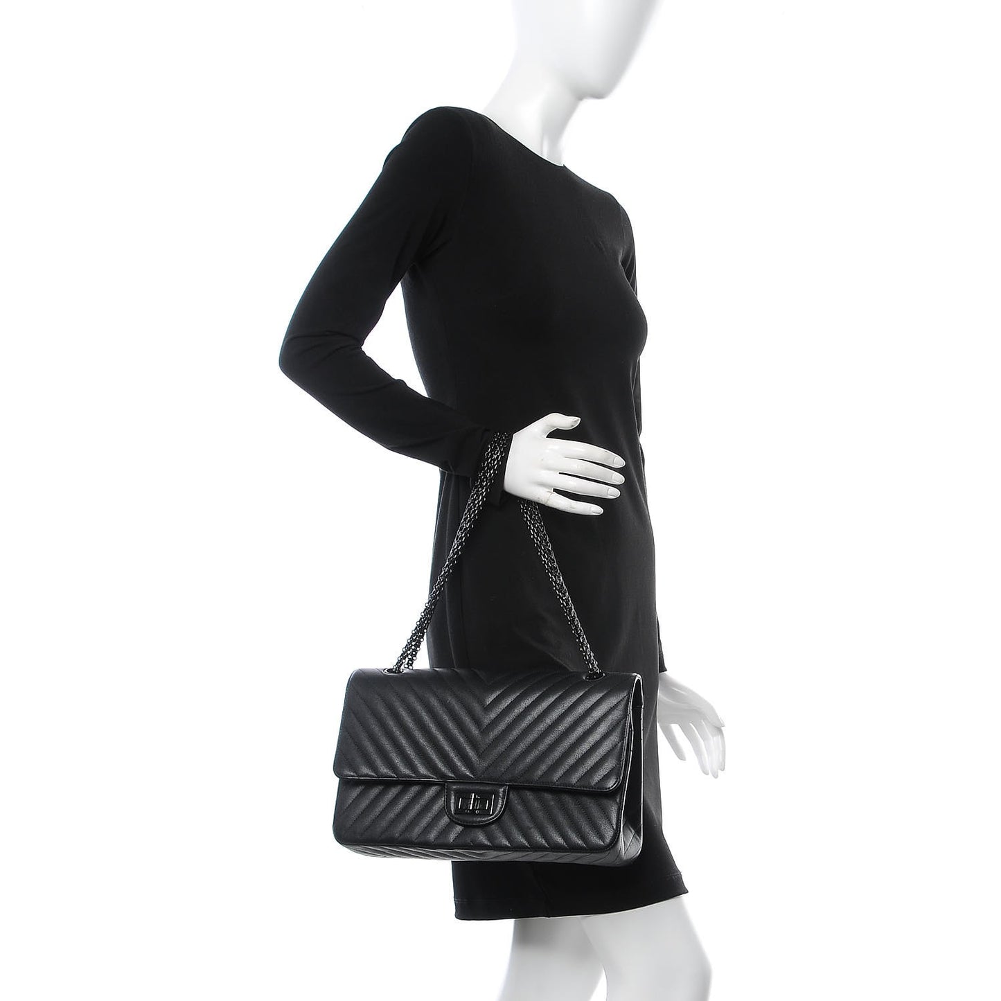 Sheepskin Chevron Quilted 2.55 Reissue 227 Flap So Black