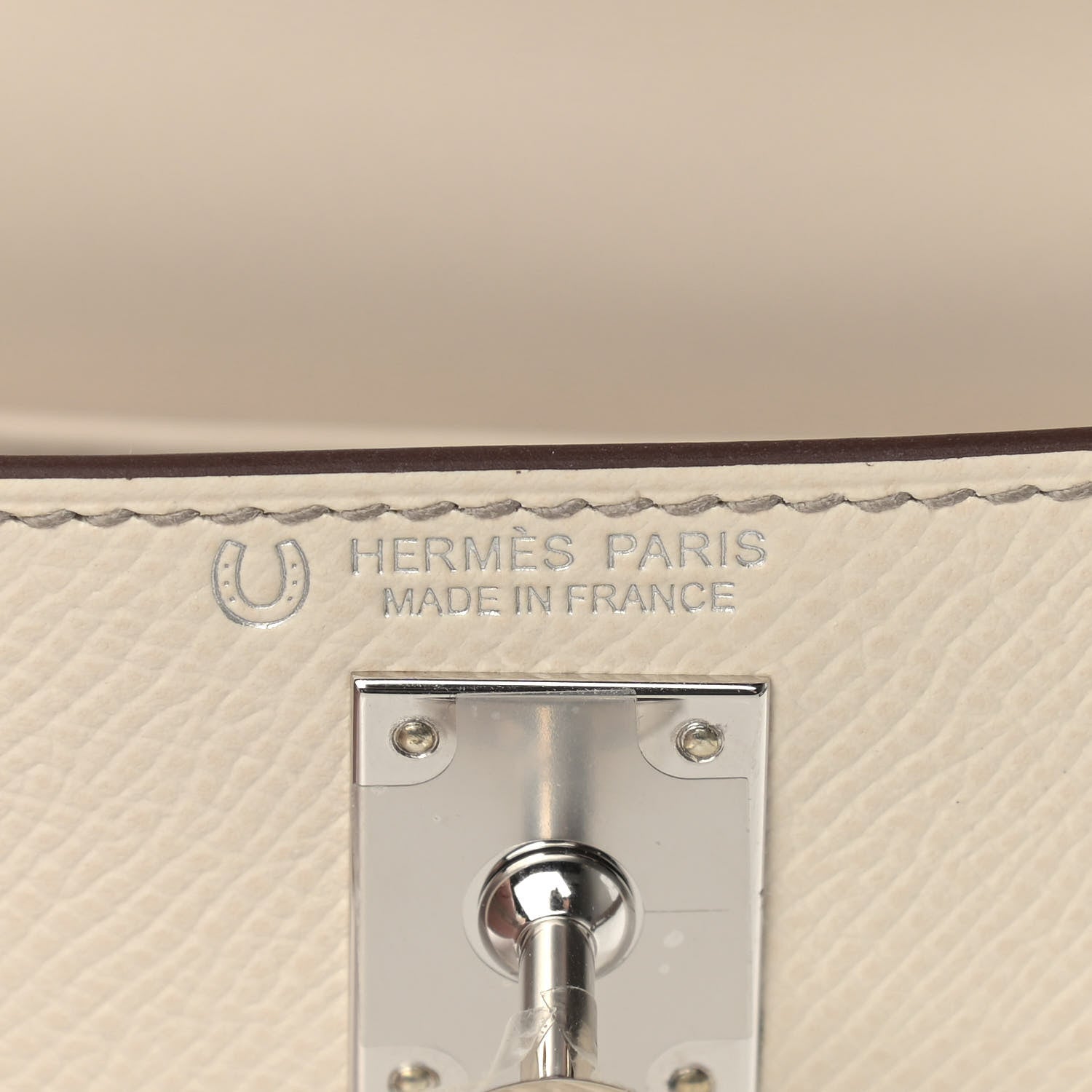 Hermes Epsom Horseshoe Mini Kelly Sellier 20 Craie Etoupe 7 of 11