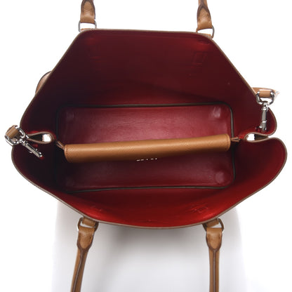 Prada Saffiano Cuir Medium Double Bag Caramel 3 of 5