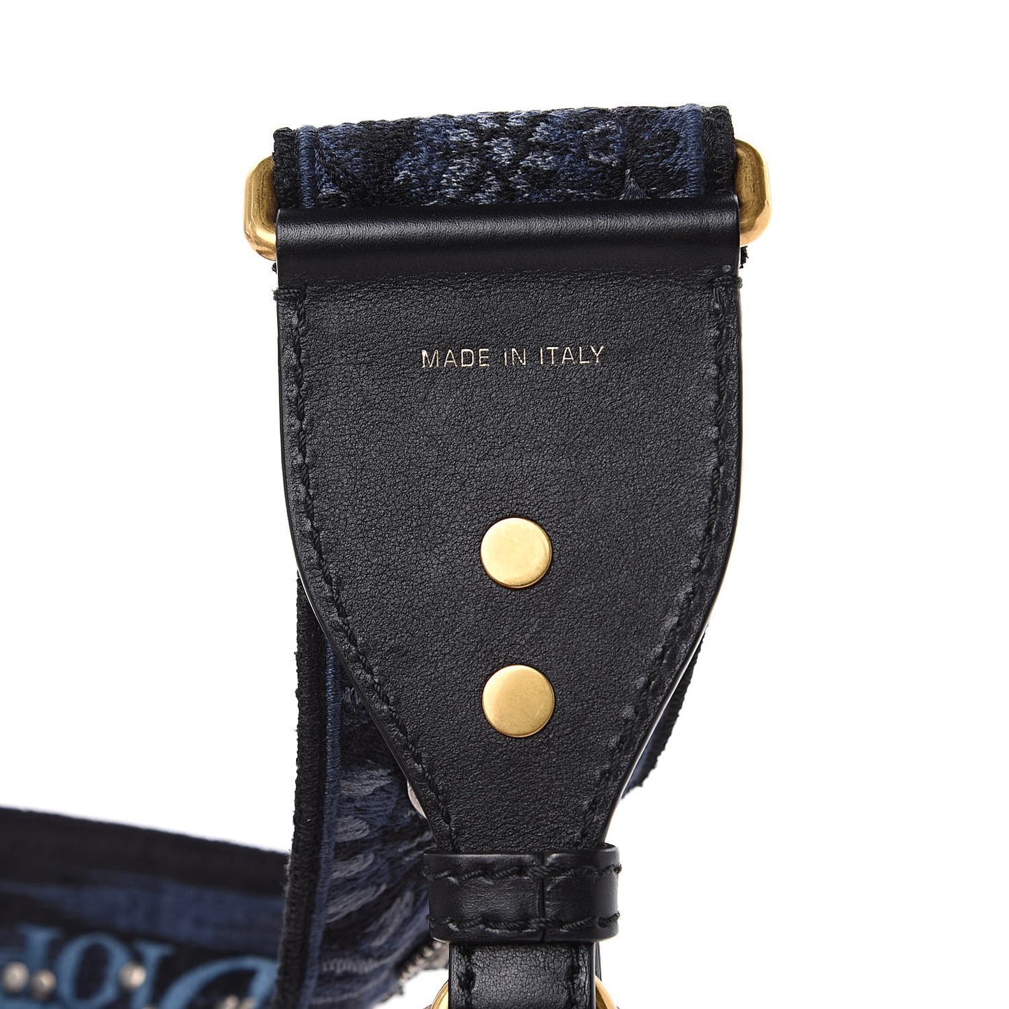 Canvas Embroidered Studded KaleiDiorscopic Adjustable Shoulder Strap Blue