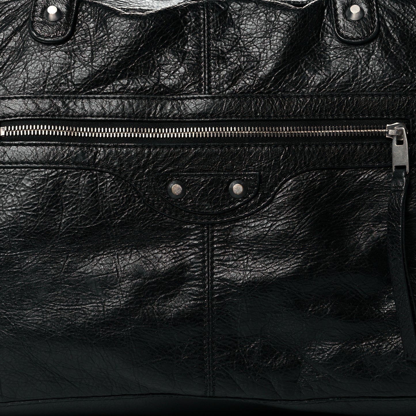 Agneau Classic Silver Hardware S Squash Boston Black